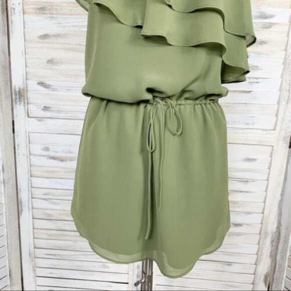 Haute Hippie Ruffle One Shoulder Drawstring Dress Size XS NWT $345.00 - Picture 8 of 8